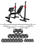 Zestaw Żeliwny 120kg Siłownia Ławeczka Hantle Sztanga Obciążenia