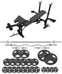 Zestaw Żeliwny 158kg Siłownia Ławeczka Hantle Sztanga Obciążenia