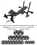 Zestaw ŻELIWNY 118kg Siłownia Ławeczka Hantle Sztanga Obciążenia