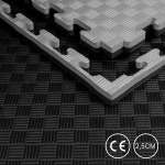 Mata 100 x 100 x 2,5cm Czarno-Szary Puzzel pod Sprzęt do Ćwiczeń na Siłownie  Metrowe Piankowa Gruba