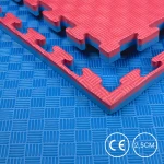 Mata 100 x 100 x 2,5cm Czerwono-Niebieski Puzzel pod Sprzęt do Ćwiczeń na Siłownie  Metrowe Piankowa Gruba 