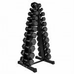 HANTLE HEX 1KG-10KG Zestaw Hantli Hex Gumowanych 2x1kg - 2x10kg ze Stojakiem Hantle Stałe 2x 1-10kg Zestaw 110kg