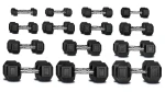 HANTLE HEX 1KG-20KG Zestaw Hantli Hex Gumowanych 2x1kg - 2x20kg Hantle Stałe Zestaw 240kg